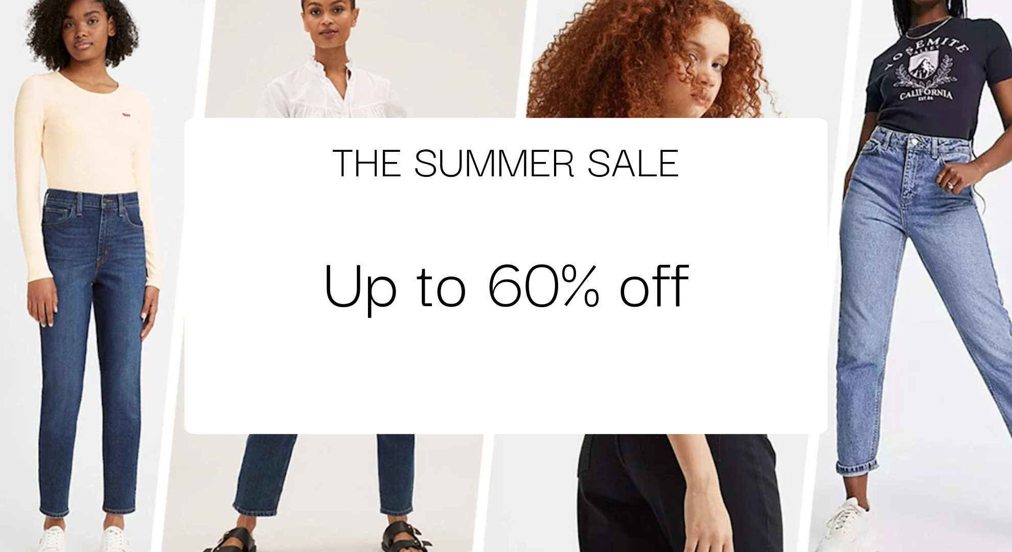 Denim vibe summer sale is live now. Up to 60% off!
